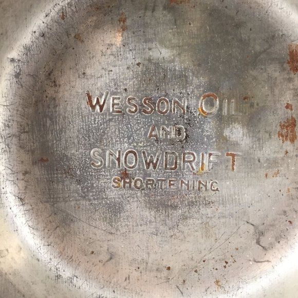 Advertising Cake Pan Wesson Oil Snowdrift Flour Metal Pie Brownie Metal 1930s - Picture 2 of 6